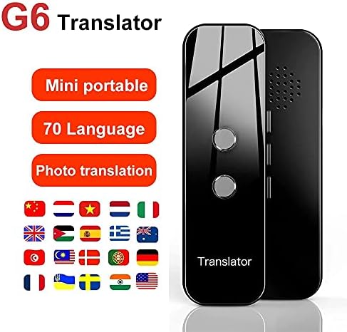 FYZBXTS Smart Voice Translator Smart Instant Real Time Voice 70 Езика Travel Business Translator (Цвят : черен)
