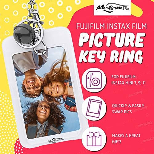 Instax Polaroid Mini Film Key Chain - Custom Picture Key Ring for Fujifilm Mini 9 Photo Film