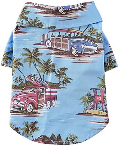 Tangpan Summer Пет Daisy Hawaiian Beach Plaid Print Тениски Дрехи за Куче