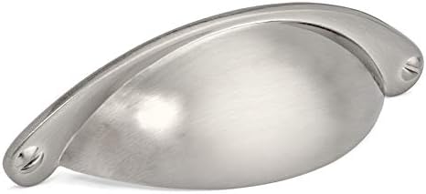 10 Pack - Cosmas 4199SN Satin Nickel Cabinet Hardware Bin Cup Drawer Handle Pull - 3 Hole Centers
