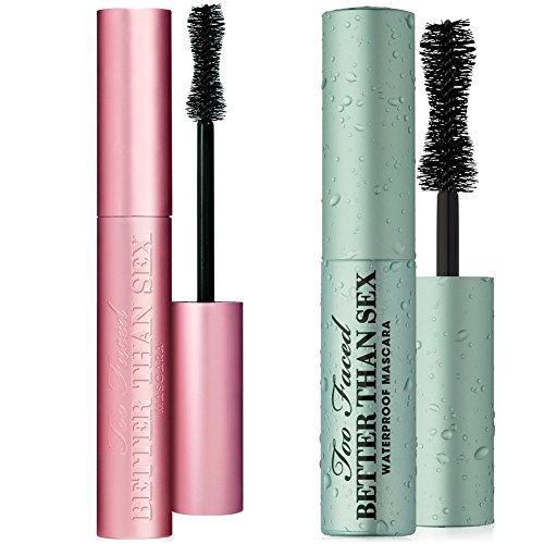 Too Faced Better Than Sex Mascara Duo Regular Full Size and Travel Sized Waterproof Set Секси Мигли Дъжд или слънце