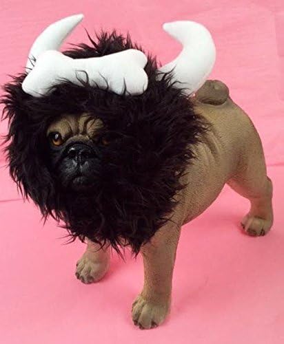 Bone Viking Warrior Horn Headpiece Costume For Dogs Реалистична Плюшен Космата Грива