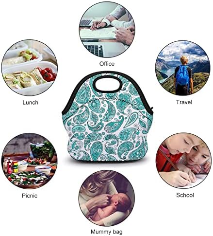 Paisley Pattern Lunch Tote Bag Изолирано Множество Храна На Хранително-Вкусовата Контейнер Кутия Чанта За Работата На Пикник, Туризъм Плаж Обикновен
