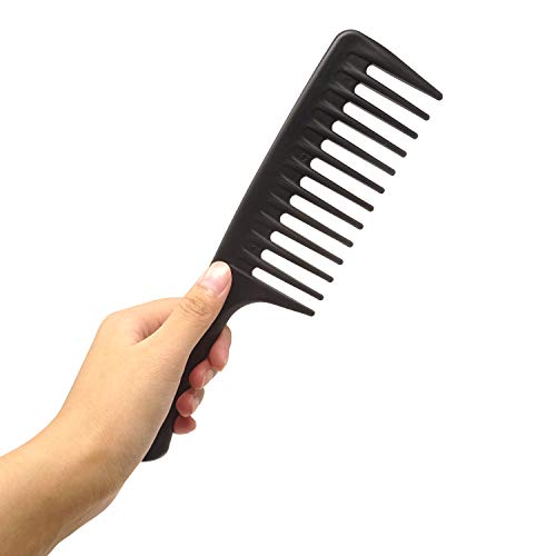 Honbay 2PCS Black 25cm/9.84 inch Plastic Wide Зъб Hair Comb Salon Shampoo Comb for Thick Hair, Long Hair and Къдрава Коса