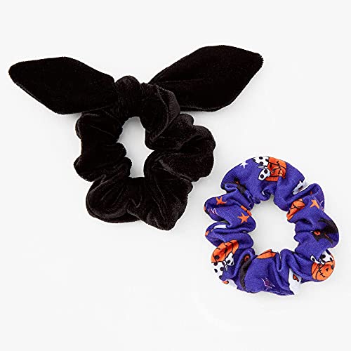 Clair's Small Хелоуин Print Knotted Bow Hair Scrunchies - 2 опаковки