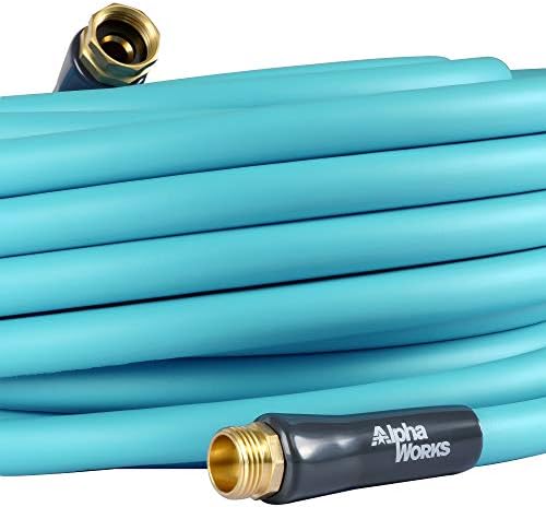 AlphaWorks Градински Воден Маркуч 5/8 Inch x 100' Feet Heavy Duty Premium Commercial Ultra Flex Hybrid Polymer Hose Max Pressure 150 PSI/10 BAR with 3/4 GHT Fittings