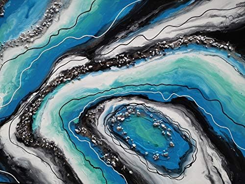 YaSheng Art - Сини морски пейзаж Текстура Маслена Живопис на Абстрактното Изкуство Живопис върху платно Абстрактно Изкуство