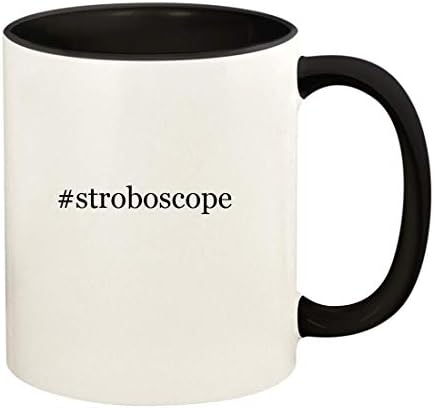 stroboscope - 11oz Hashtag Керамични Цветна Дръжка и Вътрешна чаша Кафе Чаши, черен