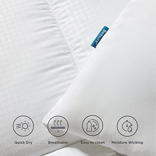Bedsure King Duvet Insert White Comforter - Всесезонное Стеганое Пуховое Алтернативно Одеяло King Size, 280 GSM Меки Влагоотводящие