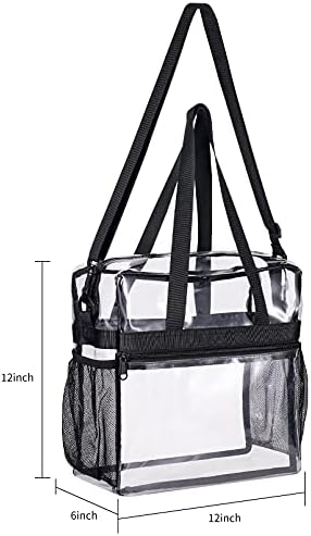 Clear Bag Stadium Approved, Lightweight Waterproof Roomy Clear Tote Bag, See Through Transparent Clear Bag 12x6x12
