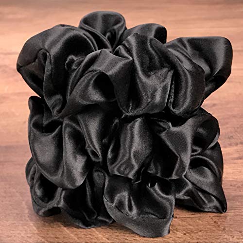 Еластични ленти за коса НЕБЕСНАТА КОПРИНА Дамски Silk (големи, черни)