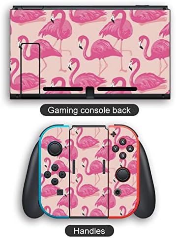 Розово Фламинго Преминете Стикер Доста Модел Пълен Обръч Защита на Кожата за Nintendo Превключвател за Ключа