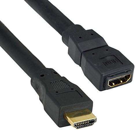 ACL 6 Фута Високоскоростен HDMI Мъжки към HDMI Женски 24AWG Удлинительный Кабел с Ethernet, Черен, 5 Бр.