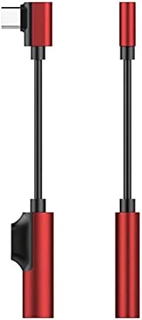 JUTHF USB Type C до 3,5 мм Jack TypeC Аудио Сплитер Кабел за слушалки Слушалки, Aux 3,5 Адаптер за Зарядно устройство Подкрепа за зареждане на Песента на Повикване (Цвят : сребрист)
