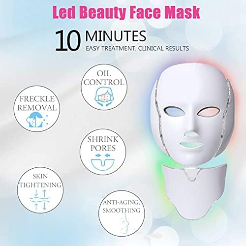 LED 7 цвята Светъл електронна маска за лице, Маска страна мадами на Фотона, Анти-кожата на Узряване на Забавяне на бръчки