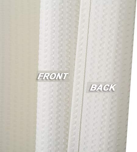 TEMENUGA Extra Long Shower Curtain, Мек Микрофибър Fabric Shower Curtain for Bathroom, Декоративен перлено бял Модел,