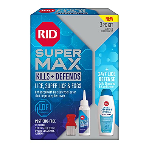 Комплект за лечението въшки RID Super Max, Убива въшки, Супер въшки и яйца (нита) + Предпазва от нови въшки,хоросан 3,4