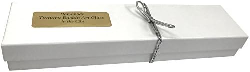 Сверкающая художествена стъклена мезуза - 3.5 инча - Лесно закрепване - Атмосферостойкий метален корпус - Подарък кутия и Некошерный свитъка в пълен комплект - Hand Made in