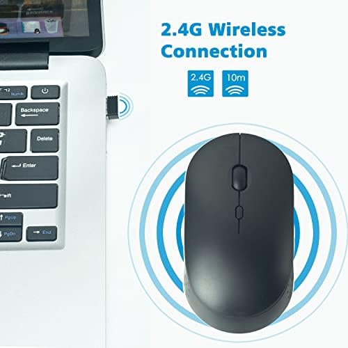 YUMQUA Bulk Wireless Mouse 12 Pack, Тънка 2.4 G Оптична Тиха Компютърна Мишка с USB приемник, 3 Ниво DPI Безжична Мишка