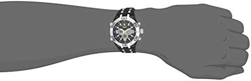 U. S. Military Men ' s Analog-Digital Silver Хронограф-Tone and Black Silicone Strap Watch by Wrist Armor