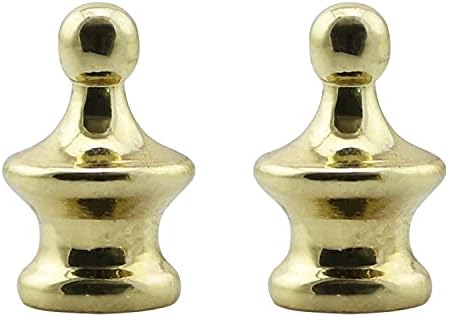 BAIRONG 2pcs Crown Lampshade Top Screw Decoration, Lampshade Decoration of Table Lamp or Floor Лампа, Осветление Knob, Used for Lamp Harp Stand, Horn Stand Top Decoration Head (Golden) (CLSTDHH-G-2)