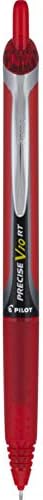 PILOT Precise V10 RT за Многократна употреба и прибиращи химикалки, Мазна точка, с Червено мастило, 12 опаковки (13456)