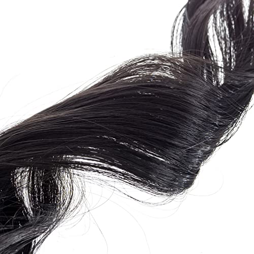 SWACC 12 Бр Къдрава Вълнообразни Един Цвят на Партията Отблясъци Клип в косата Разширения Цвят на Косата Ивица Синтетични изкуствена коса (Черно-1B)