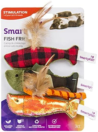 SmartyKat Fish Friends Бръчка и Catnip Cat Toys