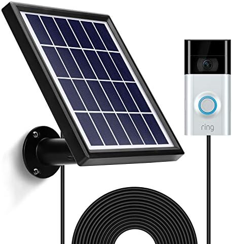 Слънчеви панели OLAIKE с кабел за захранване 3.8 m/12ft за видео-крилото на разговора 1st & 2nd Gen(випуск 2020 г.), включва