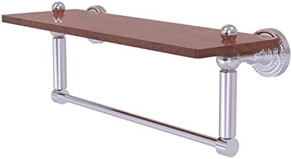 Allied Brass DT-1TB-16-IRW Dottingham Collection 16 Inch Solid IPE Ironwood Integrated Towel Bar Wood Срок, Satin Chrome