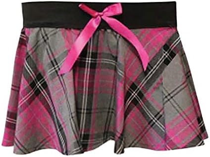 Rimi HangerWomens Mini Tartan Flared Panel Skirt with Bow Ladies School Fancy Dress Skirt Small/2XL