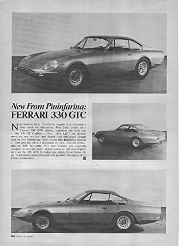 Статия в списание: 1967 Ferrari 330 GTC 2-местно купе,Нови проекти от Pininfarina изискват малък коментар-те говорят сами