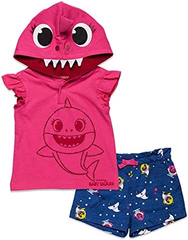 Pinkfong Baby Shark С Къс Ръкав, С Къс Ръкав и Френски Двойни Къси панталони