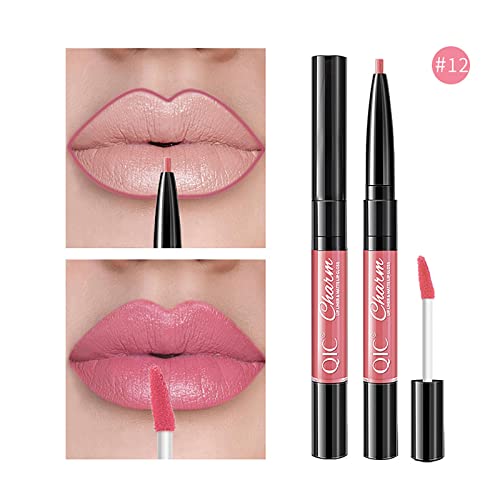 Lroveb Double-tip Lip Glaze Lip liner четки Мат Гол Multi-colors Pigmented Double-use Water Proof Lip liner четки Stick