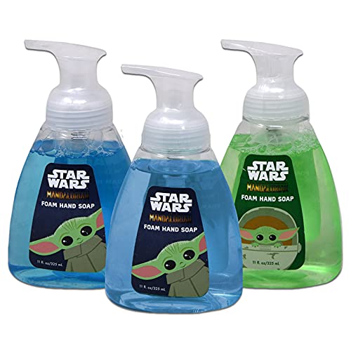 Star Wars Baby Йода Foam Hand Soap Bulk Пакет - 3 Pack Baby Йода Bathroom Soap for Boys, Момичета, Детски with Additional Sticker Pack (11 oz Each)