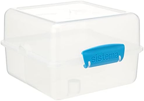 Sistema To Go Collection Lunch Cube, 47,3 унция/1,4 л, Прозрачна/Синьо