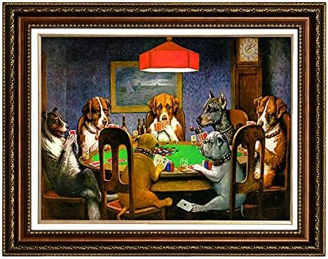 Eliteart-Dogs Playing Poker by Cassius Marcellus Coolidge маслени Бои Размножаването Giclée Wall Art Платно Prints Размер
