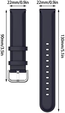 Подходящ за Huawei G-T3 22 мм Мека кожена каишка Подмяна на Кожена гривна Аксесоари,l6 (син)