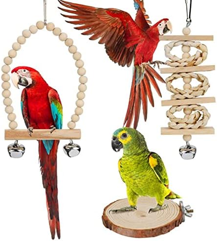 7-Piece Птица Training Toys Parrot Ivan Toy Safe Material Swing Perch Ladder Hammock for Budgie Parakeet Cockatiel Macaw bird hammock swing for cage for корели parakeets parrots conures perch toy