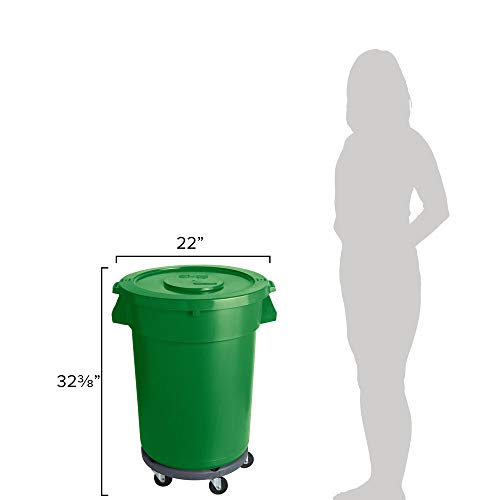 Опаковки от 15! 128 Кв.. / 32 литра / 121 литра на Зелен Кръг от боклук кофи / Търговски боклуци кофи с капак и каруца.