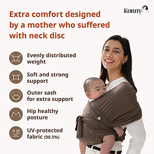 Konny Baby Wrap Carrier, безпроблемно влагоотводящий и дишаща детска прашка, идеална за новородени до 44 килограма деца