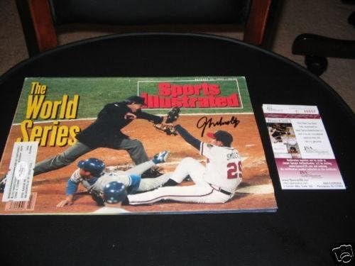 Джон Smoltz Braves Jsa/coa Signed Sports Illustrated - Списания MLB с автограф