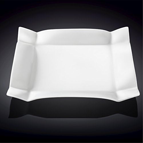 WILMAX 991257 14 x 14 инча. Квадратна чиния бял цвят - Опаковка от 12 броя