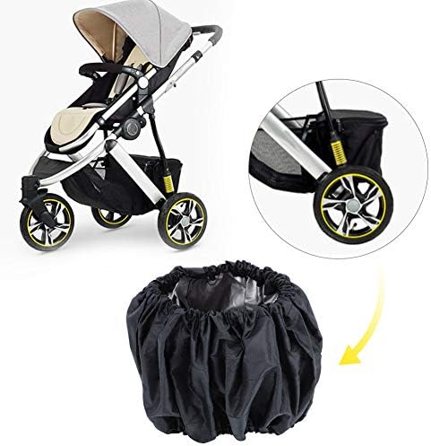 Yuecoom Anti-Dirt Baby Stroller Wheel Covers, 6 бр Противоскользящий Подвижна Моющийся Протектор Колелата на Инвалидната