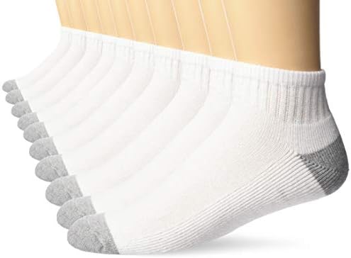Essentials Мъжки 10-опаковъчни памучни Наполовина меки чорапи за глезените