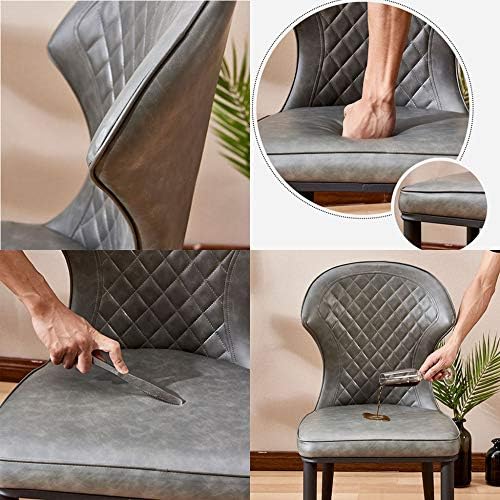 Xjcy Luxury Leisure Вечеря Chair,Кухня Counter Side Chairs Lounge Living Room Guest Chairs Faux Leather Reception Chairs with Backrest and Padded Seat/Син / x4