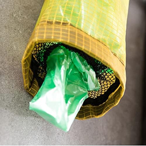 XYAM Nylon Wall Mount Organization Trash Hanging for Kitchen Storage Pouch Grocery Bag Holder Plastic Bag Dispenser Торбичка Боклук Организаторът(Жълт)
