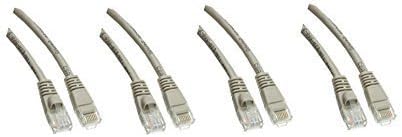 Пач-кабел Cat5e Hi-Speed LAN Ethernet, Snagless/Molded Boot, 1.5', Сив, Опаковка от 4 броя (ED755638)