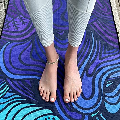 Hightide Yoga Mat Cover - Нескользящее кърпа от микрофибър с ъглови джобове за йога Бикрам гореща йога два размера и разнообразие