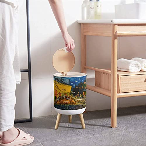 Малка кофа за боклук с Капак Живопис с маслени Бои върху платно Безплатно копие На базата на известната картина с дървени